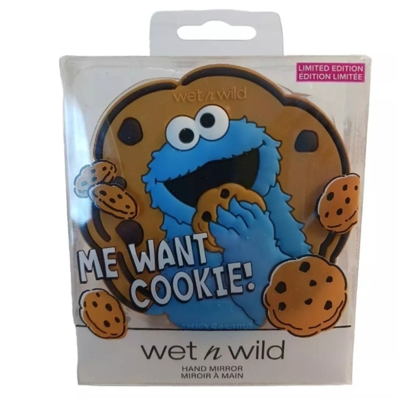 WetnWild Sesame Street Limited Edition 2pc Me Want Cookie Hand Mirror lipstick - Picture 2 of 7